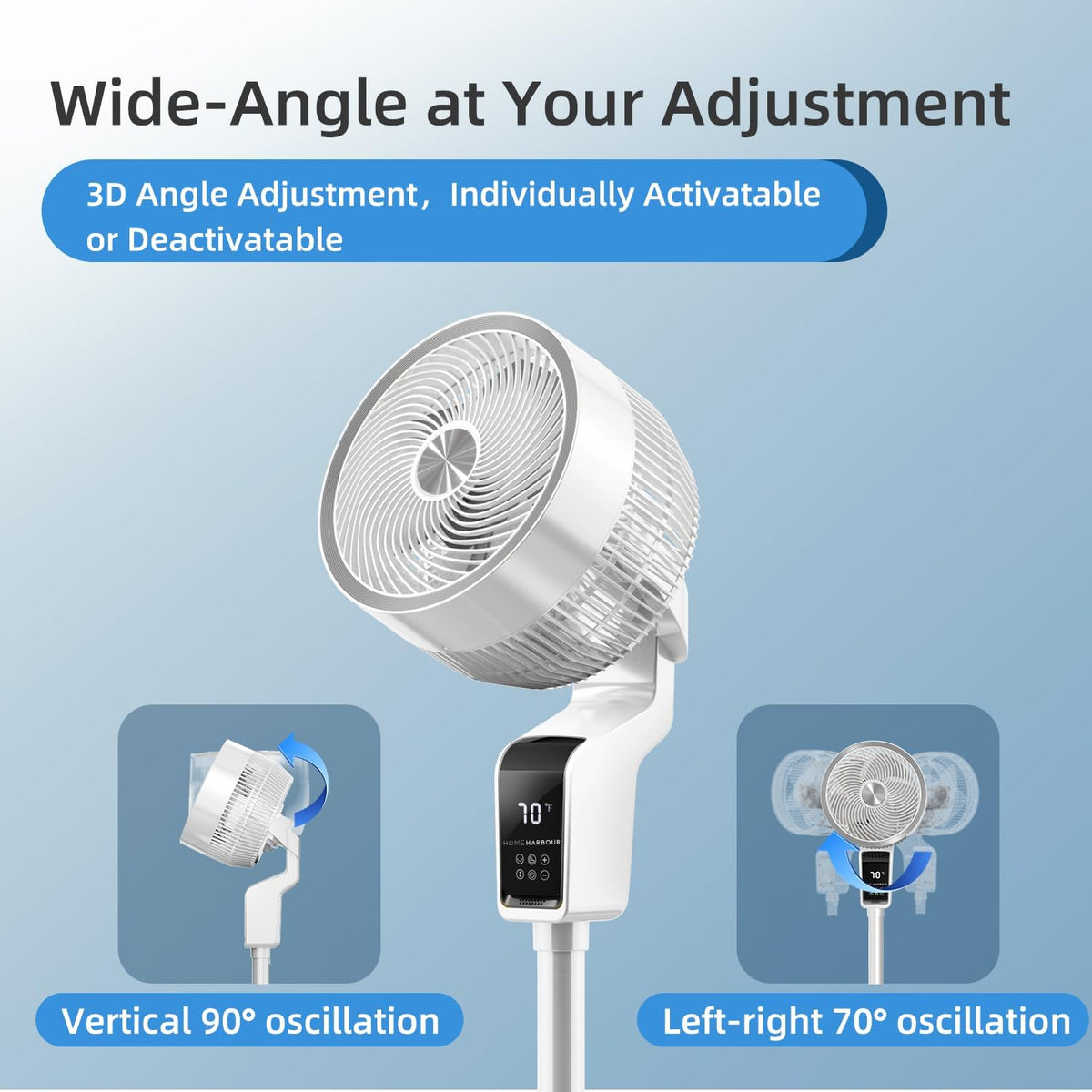 Home Harbour Breeze Motion Standing Fan – Quiet Oscillating Pedestal Fan with Remote Control – UK