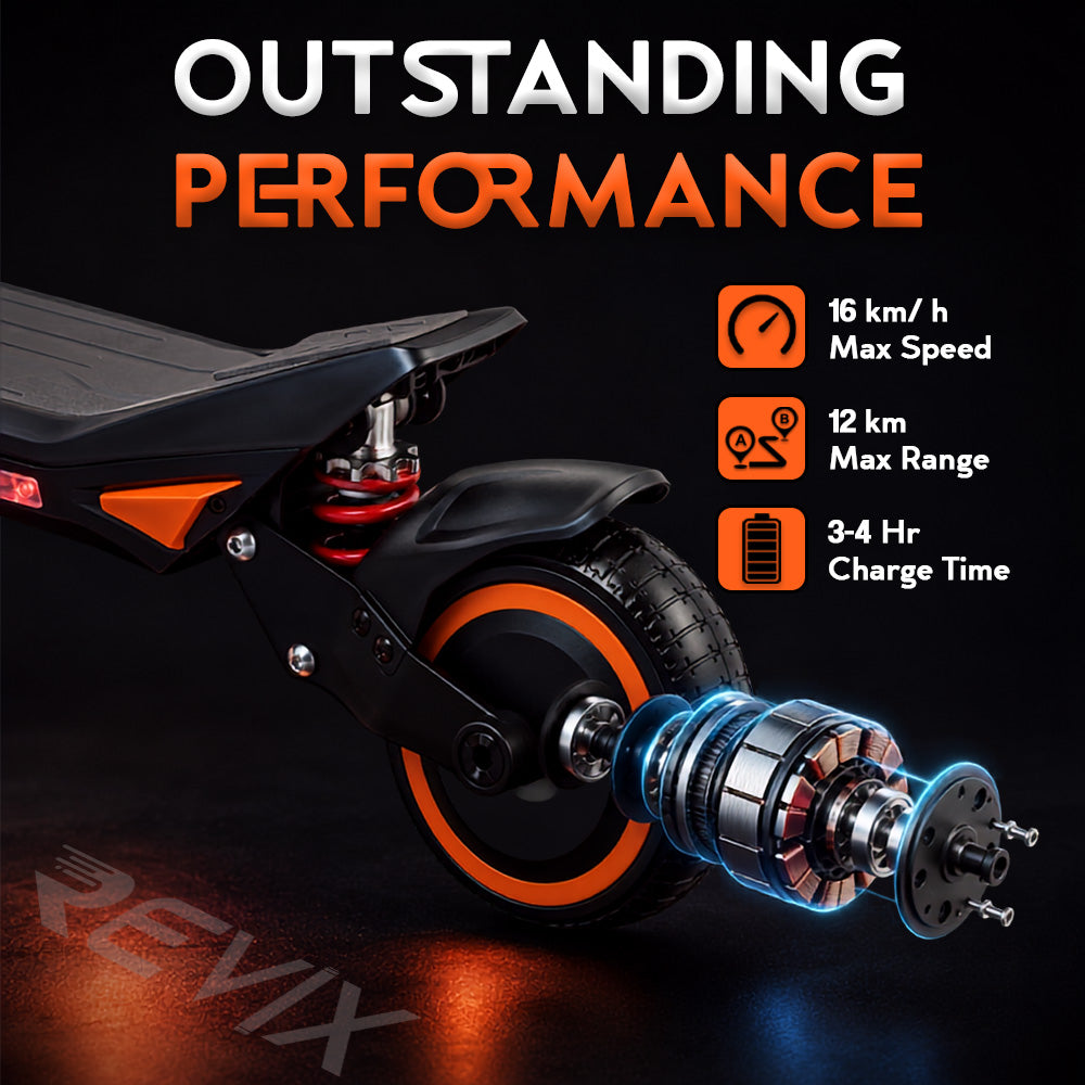 Revix S200 Kids Electric Scooter – 200W, LED Lights & Dual Suspension