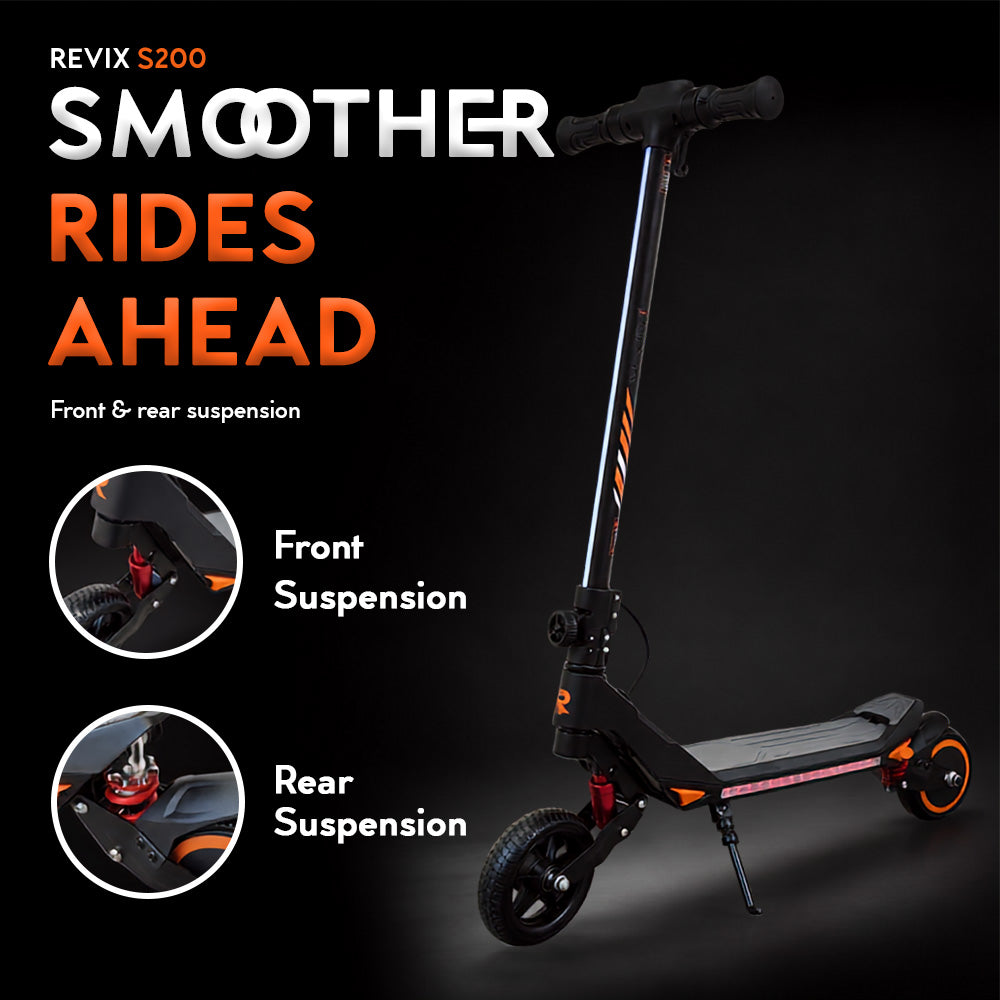 Revix S200 Kids Electric Scooter – 200W, LED Lights & Dual Suspension