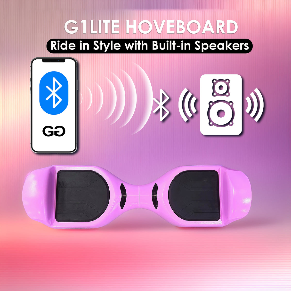 Refurbished - G1 Lite Kids Hoverboard UK – Pink , LED Bluetooth – product image 3