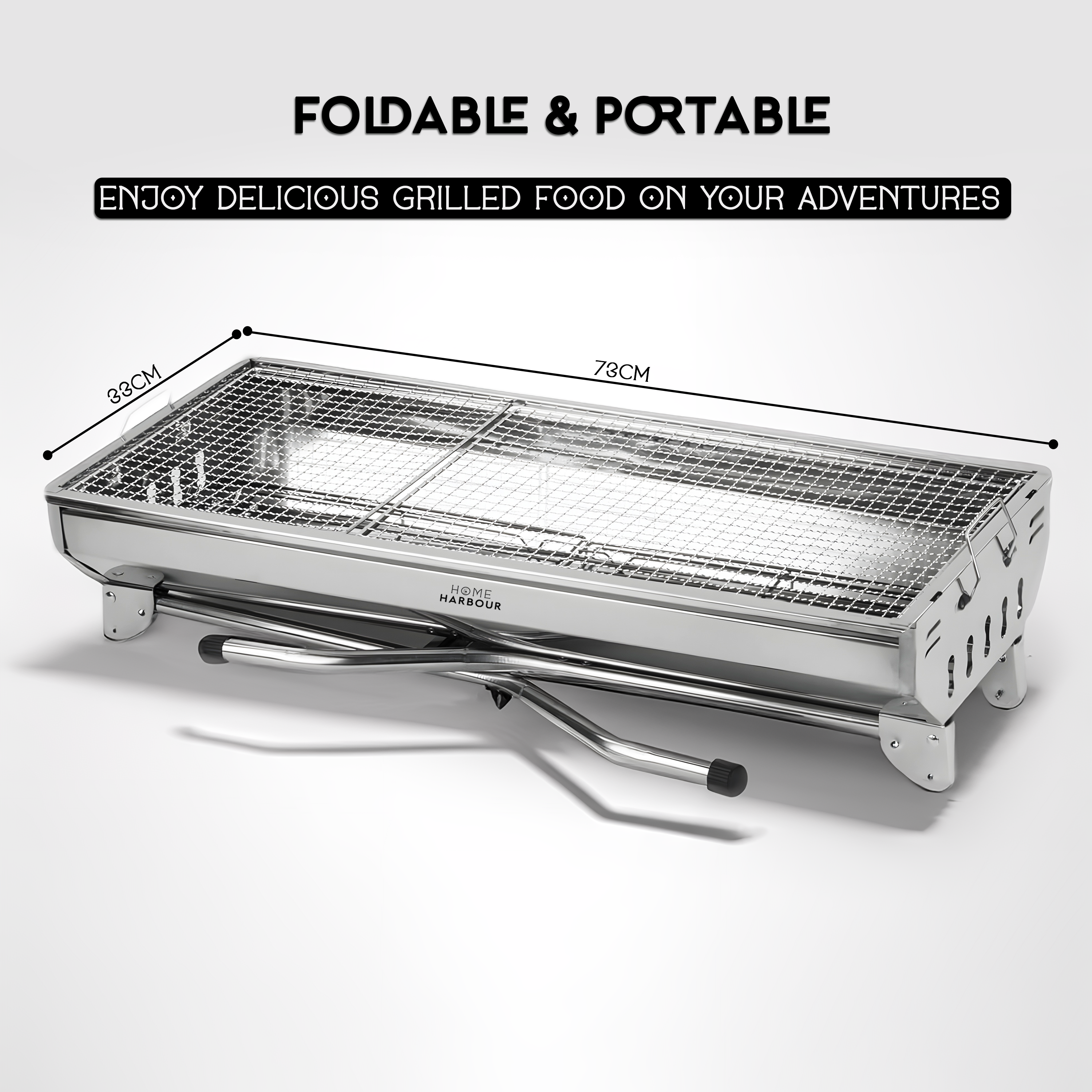 Portable Foldable BBQ Grill – Stainless Steel Charcoal Barbecue for Garden, Camping & Outdoor – Lifestyle UK