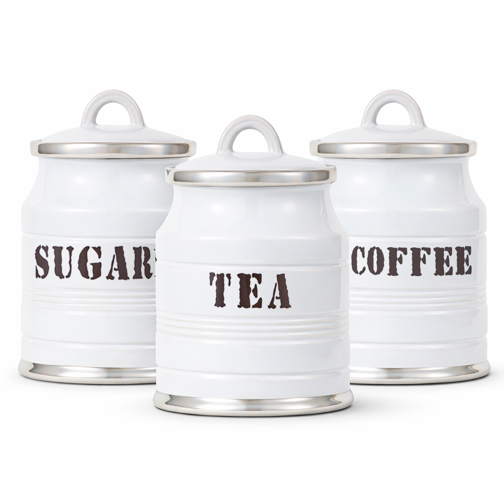 Home Harbour Ashbury Countertop Canister Set – White Background UK