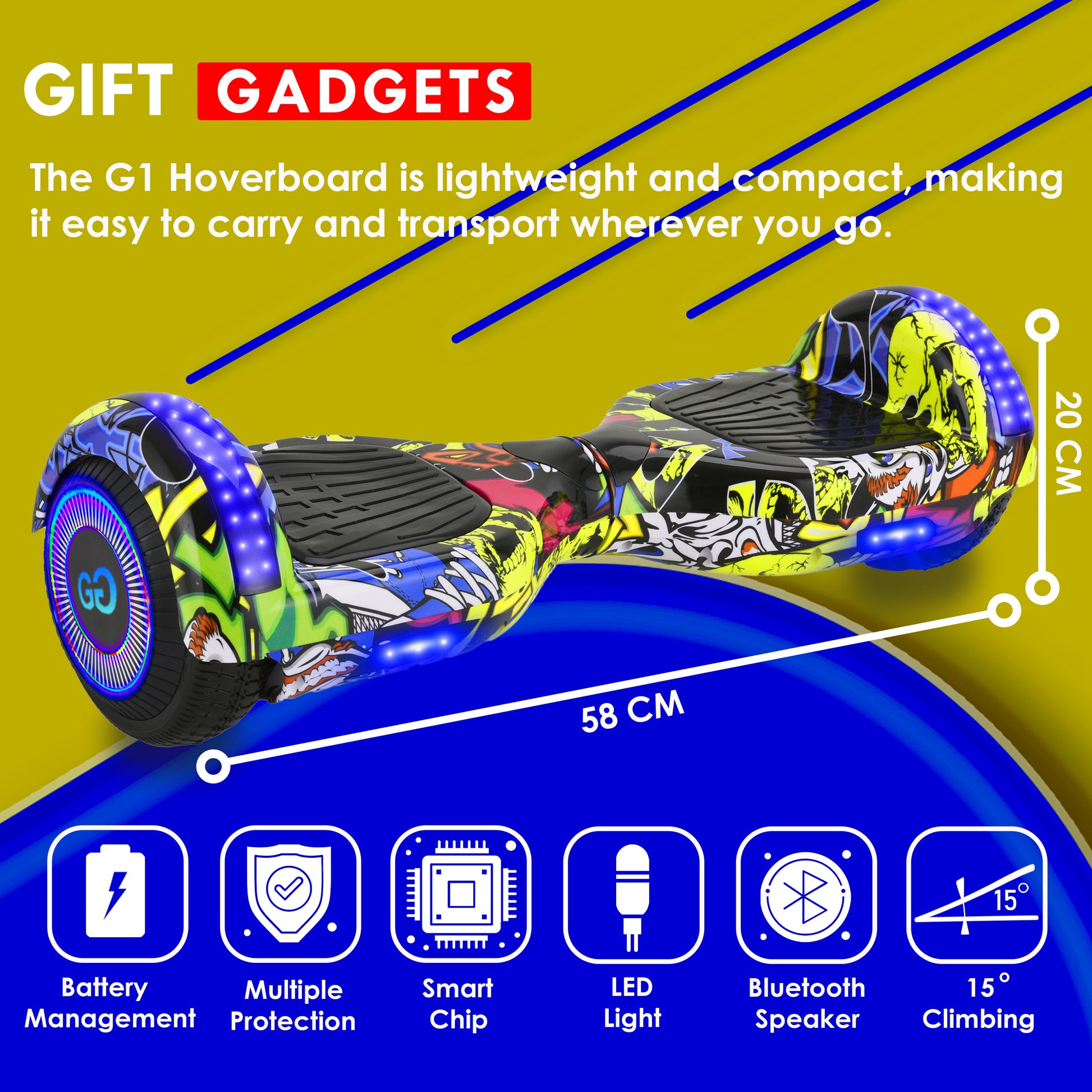 6.5″ Hoverboard RX2 – Aluminium Wheels, Bluetooth – product image 4