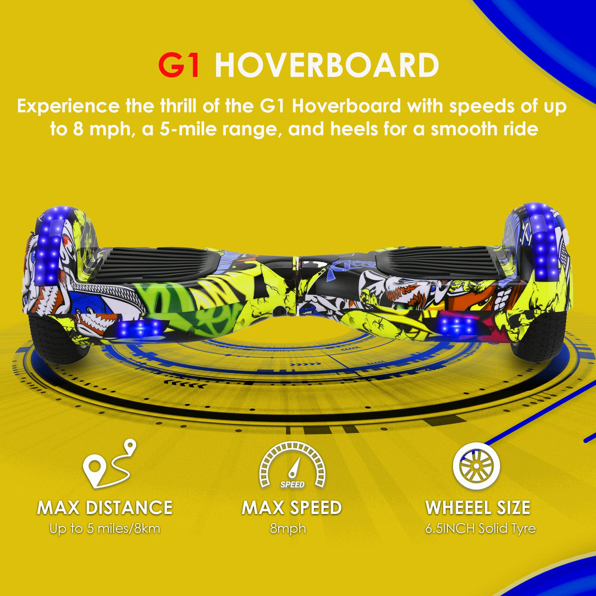 6.5″ Hoverboard RX2 – Aluminium Wheels, Bluetooth – product image 3