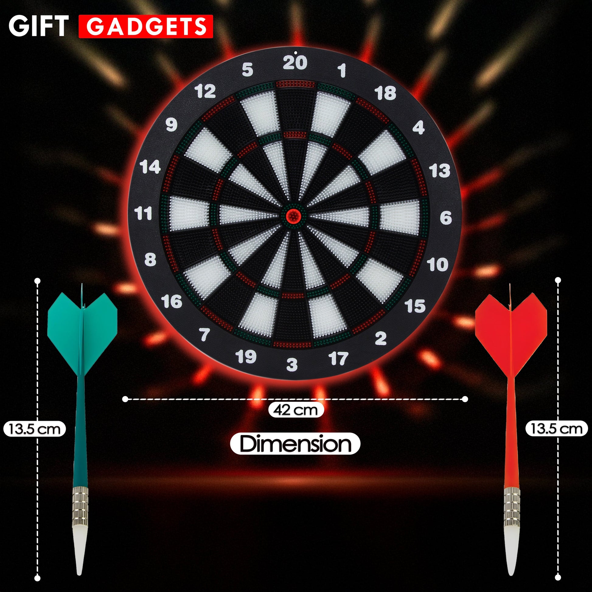 Kids 16-Inch Safe Dartboard Set – Soft-Tip Rubber Darts, Indoor Fun – Lifestyle UK