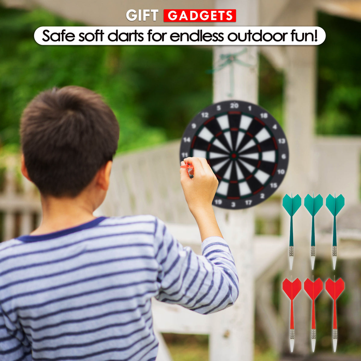 Kids 16-Inch Safe Dartboard Set – Soft-Tip Rubber Darts, Indoor Fun – Lifestyle UK